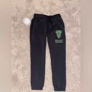 Crooks & Castles Black and Green Kids Joggers